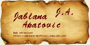 Jablana Apatović vizit kartica